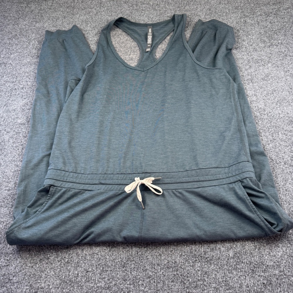 Vuori Lux Jumpsuit Womens XL Charcoal Gray Excellent Racerback Jogger Athleisure